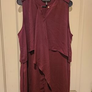 Sleeveless Burgundy Blouse
